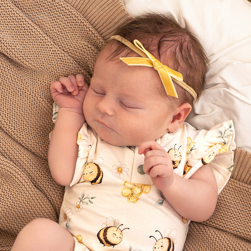 Bumblebees Short Sleeve Organic Bodysuit with Frill - View 12