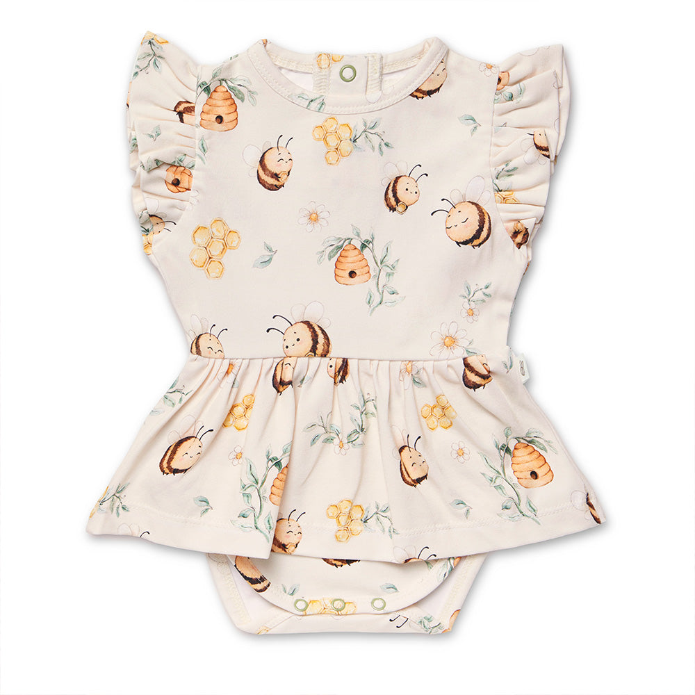 Bumblebees Short Sleeve Organic Dress - View 2