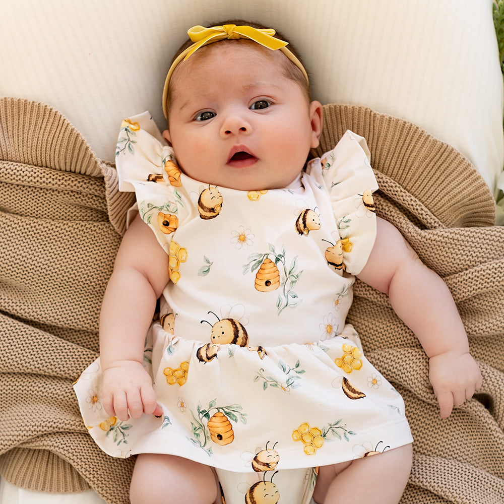 Bumblebees Short Sleeve Organic Dress - View 7