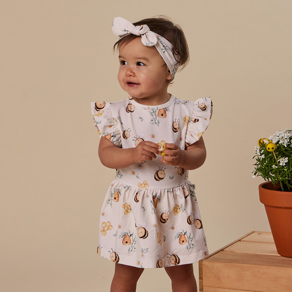 Bumblebees Short Sleeve Organic Dress - View 9