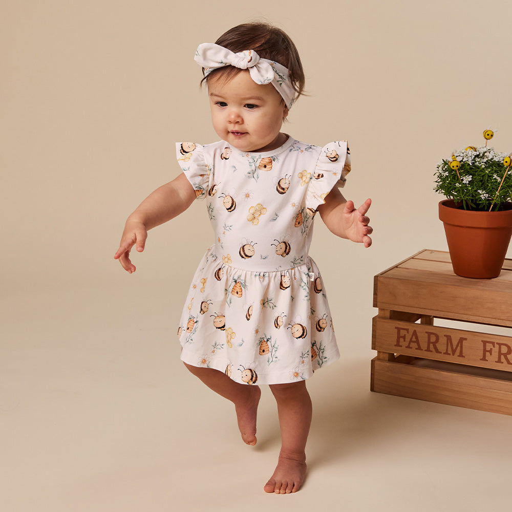 Bumblebees Short Sleeve Organic Dress - View 15