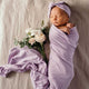 Lilac Organic Jersey Wrap & Topknot Set - Thumbnail 1