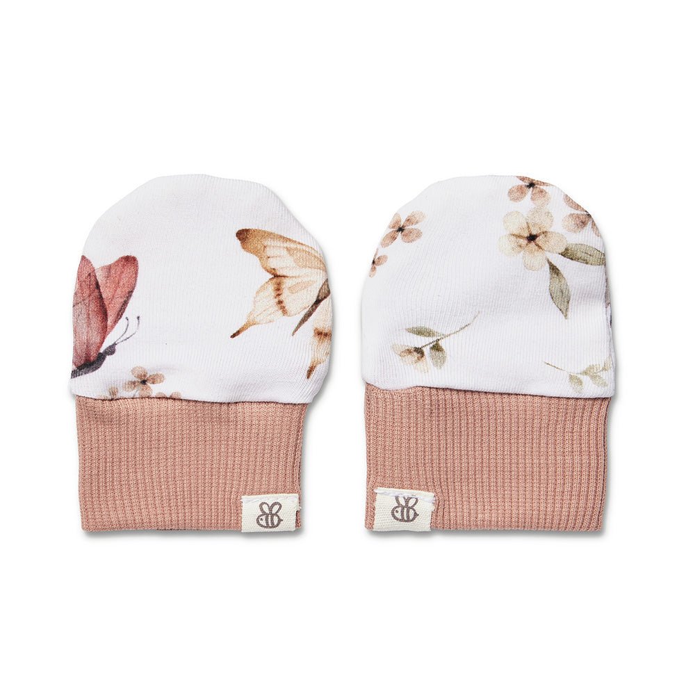 Butterfly Organic Cotton Mittens - View 1