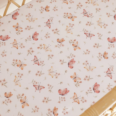 Butterfly Organic Bassinet Sheet / Change Pad Cover | Snuggle Hunny