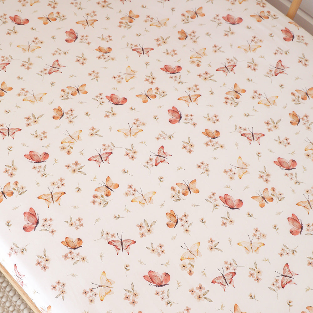 Butterfly Organic Fitted Cot Sheet - View 2