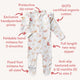 Butterfly Organic Snuggle Sleepsuit Zip Footie with Frill - Thumbnail 4