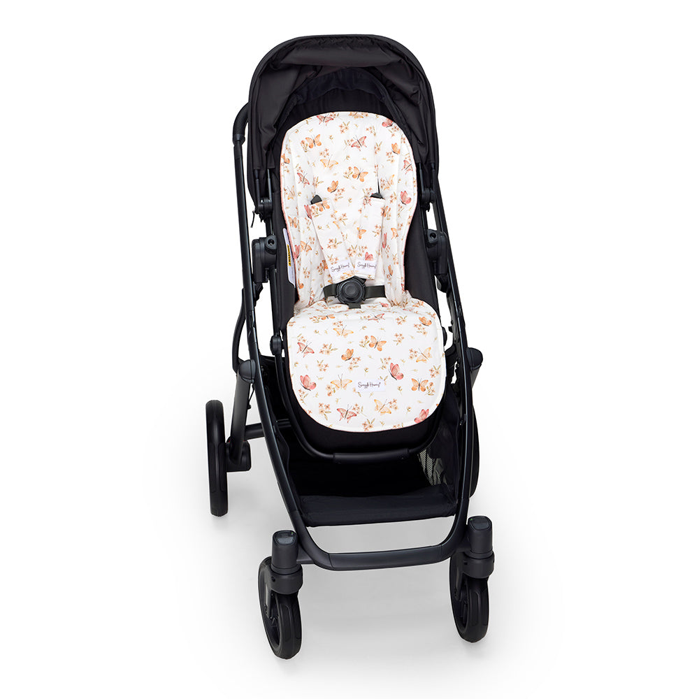 Bundle - Butterfly Pram Liner & Strap Cover Set - View 4