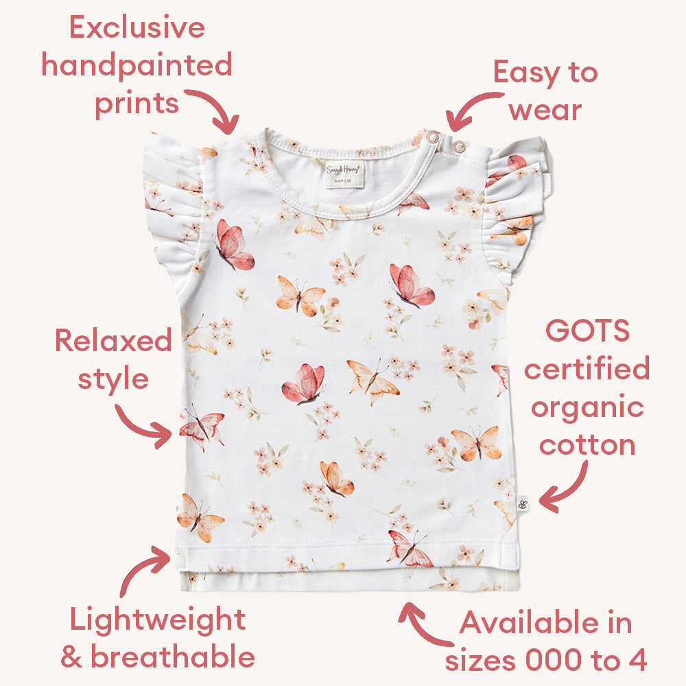 Butterfly Organic T-Shirt with Frill - View 4