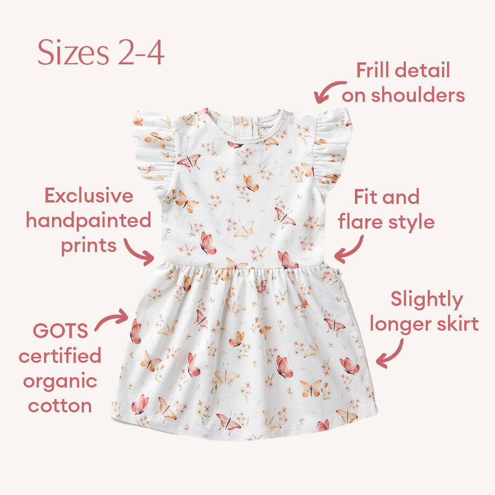 Butterfly Short Sleeve Organic Dress - View 4