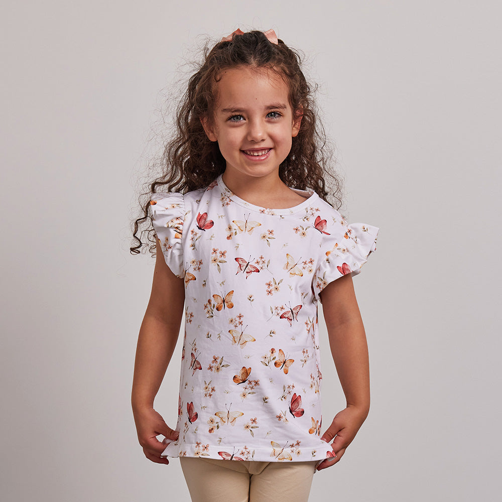 Butterfly Organic T-Shirt with Frill - View 3