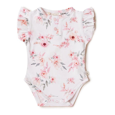 Camille Short Sleeve Organic Bodysuit-Snuggle Hunny