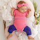 Candy Rib Short Sleeve Organic Bodysuit with Frill - Thumbnail 3