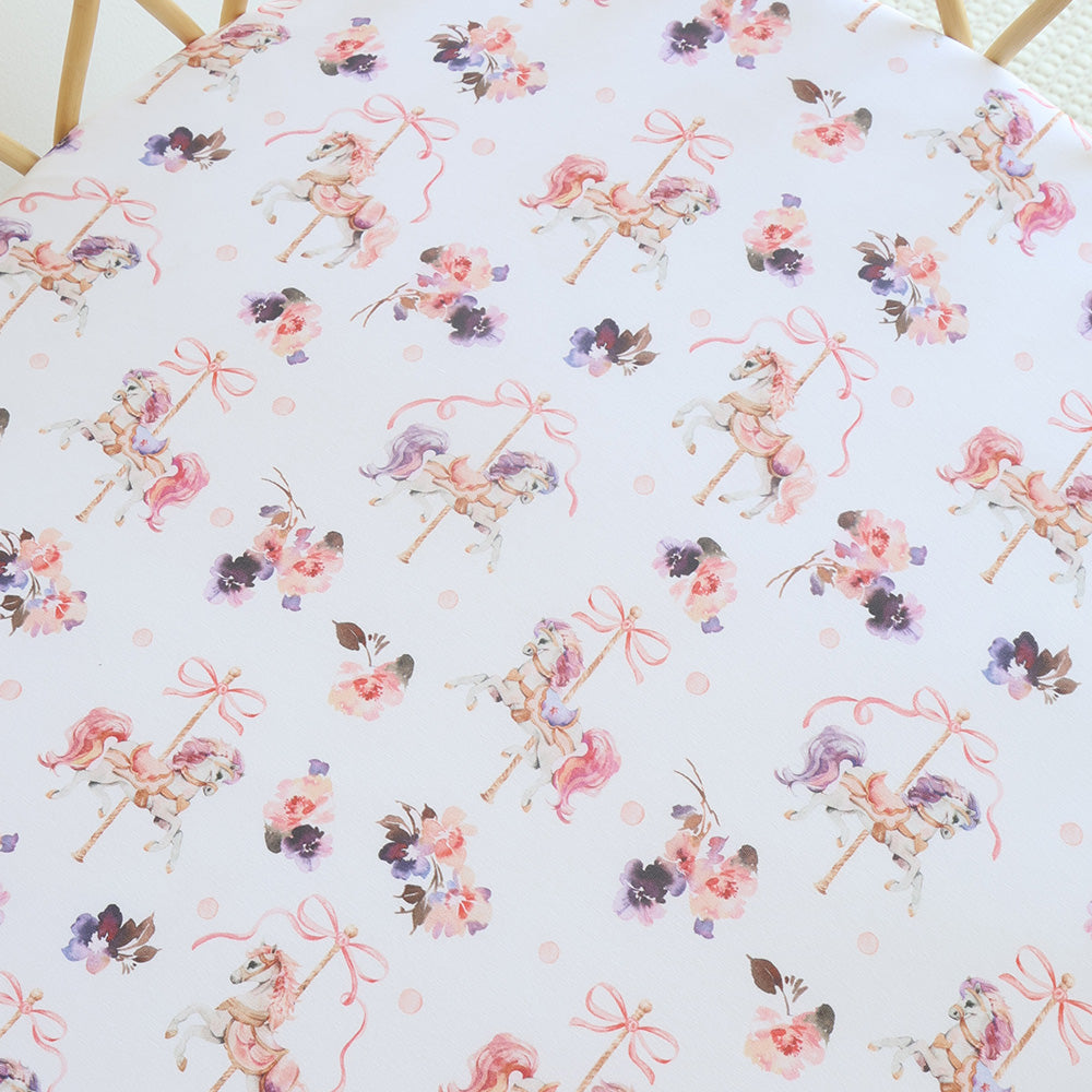 Carousel Organic Bassinet Sheet / Change Pad Cover - View 2