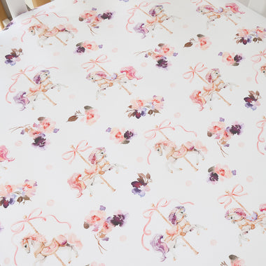 Carousel Organic Fitted Cot Sheet | Snuggle Hunny