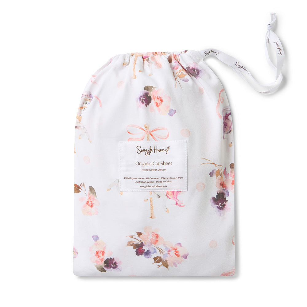Carousel Organic Fitted Cot Sheet - View 6