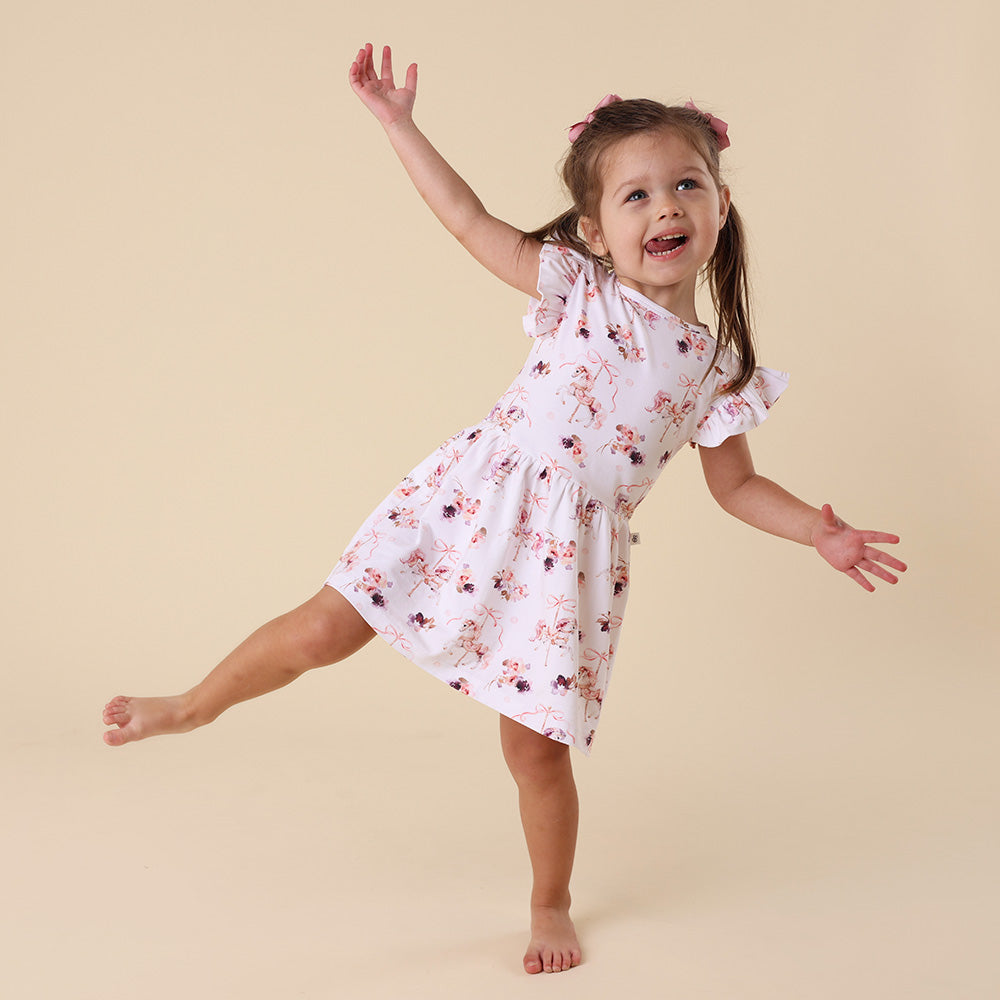 Carousel Short Sleeve Organic Dress - View 1