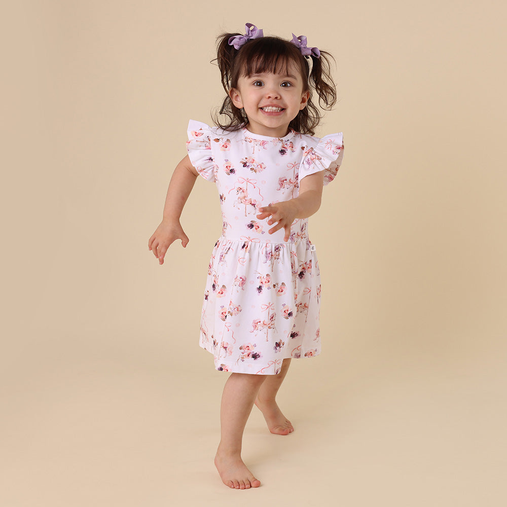 Carousel Short Sleeve Organic Dress - View 18