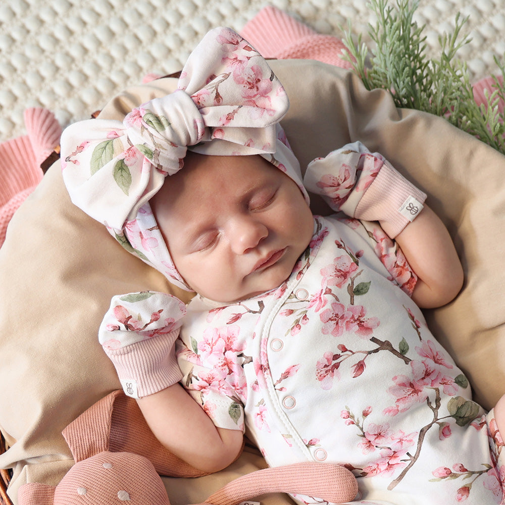 Cherry Blossom Organic Cotton Mittens - View 4