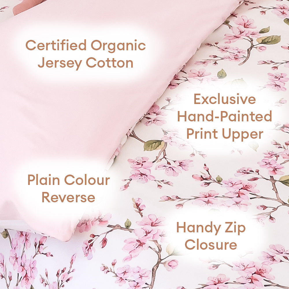 Cherry Blossom Organic Cotton Quilt Cover - View 4