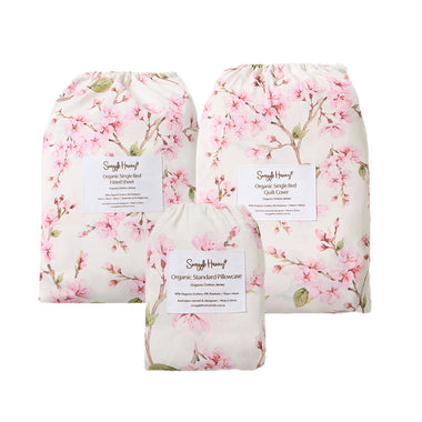 Bundle - Cherry Blossom Single Bedding | Snuggle Hunny