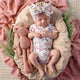 Cherry Blossom Short Sleeve Organic Kimono Bodysuit - Thumbnail 7