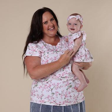 Cherry Blossom Organic Womens T-Shirt | Snuggle Hunny
