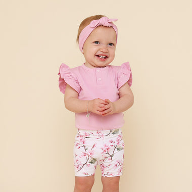 Cherry Blossom Organic Bike Shorts | Snuggle Hunny