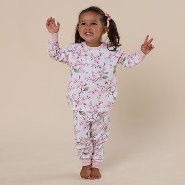 Cherry Blossom Organic Kids Long Sleeve PJ Set | Snuggle Hunny