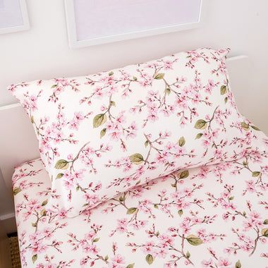 Cherry Blossom Organic Cotton Single Pillowcase | Snuggle Hunny