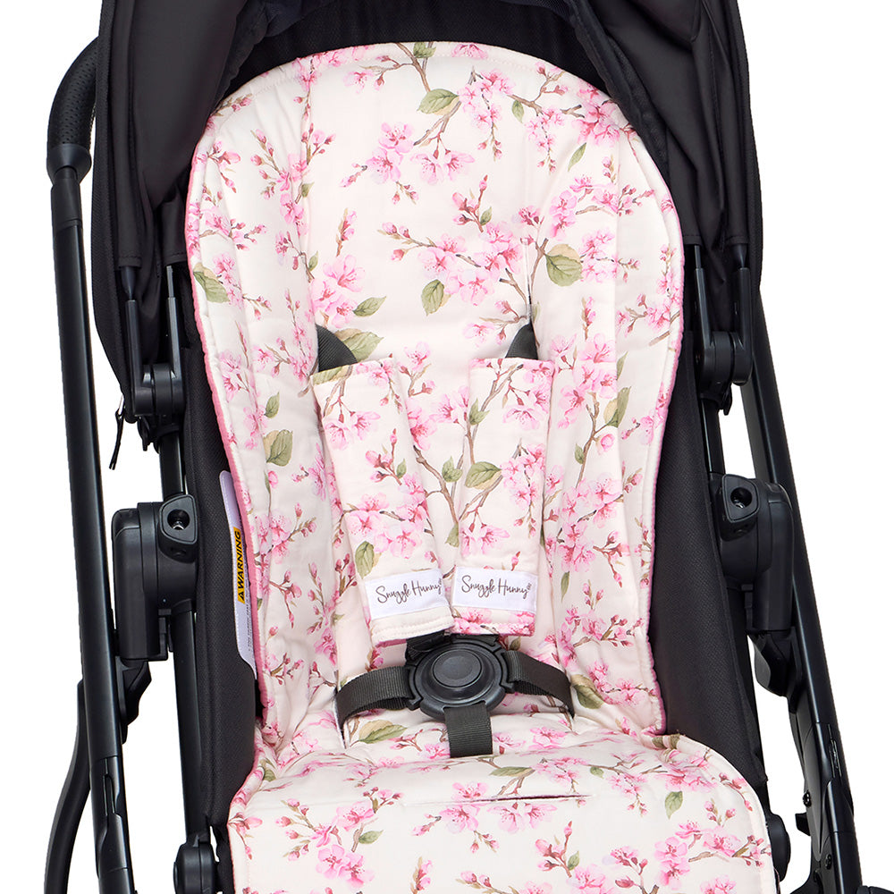 Bundle - Cherry Blossom Pram Liner & Strap Cover Set - View 5