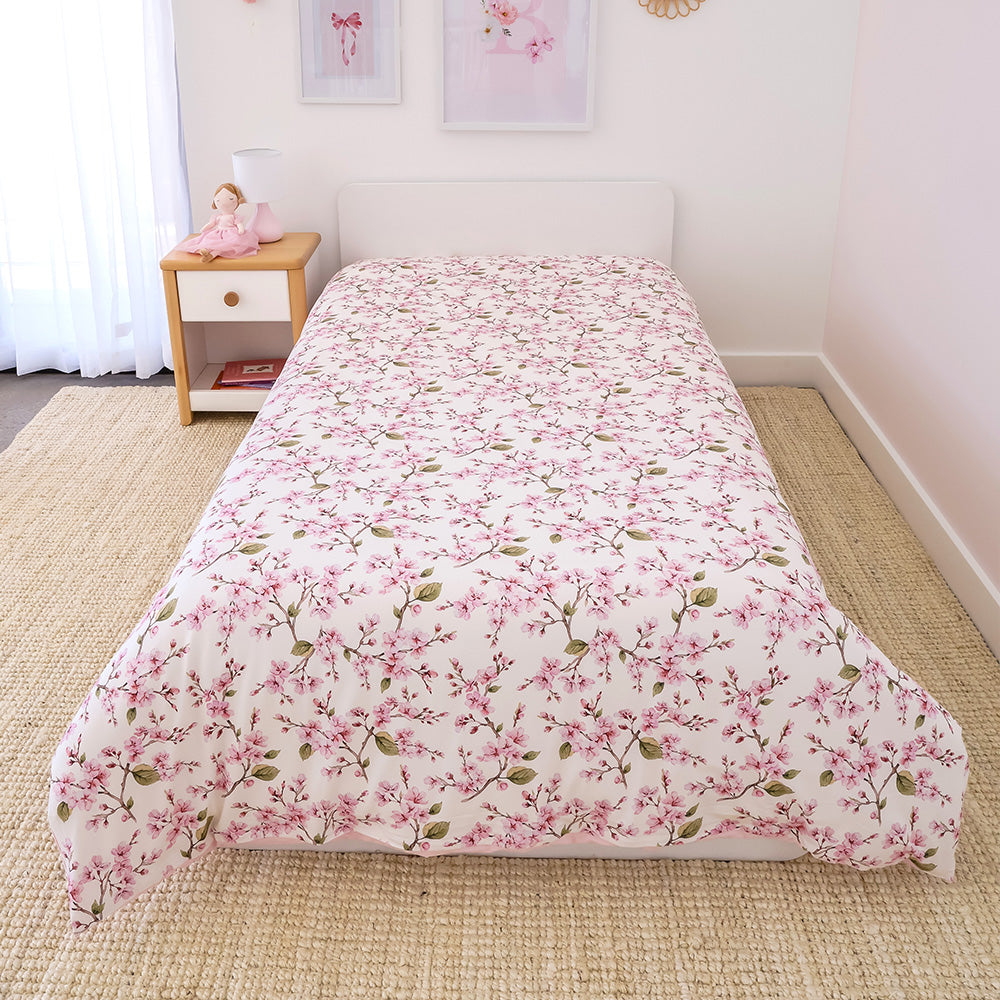 Bundle - Cherry Blossom King Single Bedding - 1 x Sheet + 1 x Quilt Cover + 1 x Pillowcase - View 3