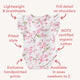 Cherry Blossom Short Sleeve Organic Bodysuit with Frill - Thumbnail 4