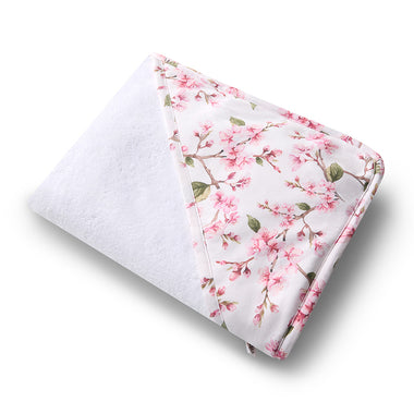 Cherry Blossom Organic Hooded Baby Towel | Snuggle Hunny