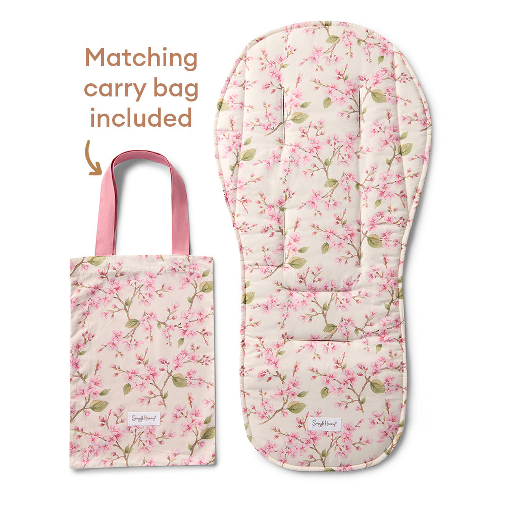 Cherry Blossom Universal Organic Pram Liner - View 2