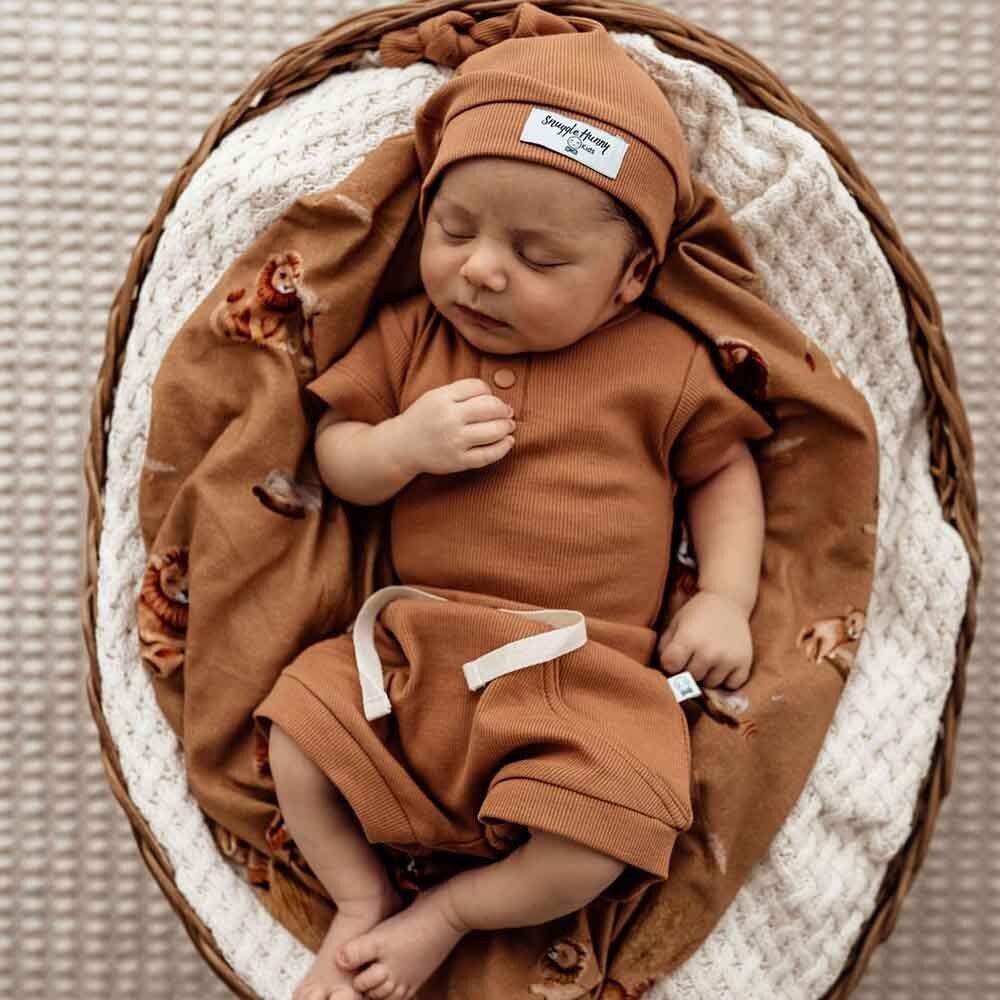 Chestnut Short Sleeve Organic Bodysuit - View 4