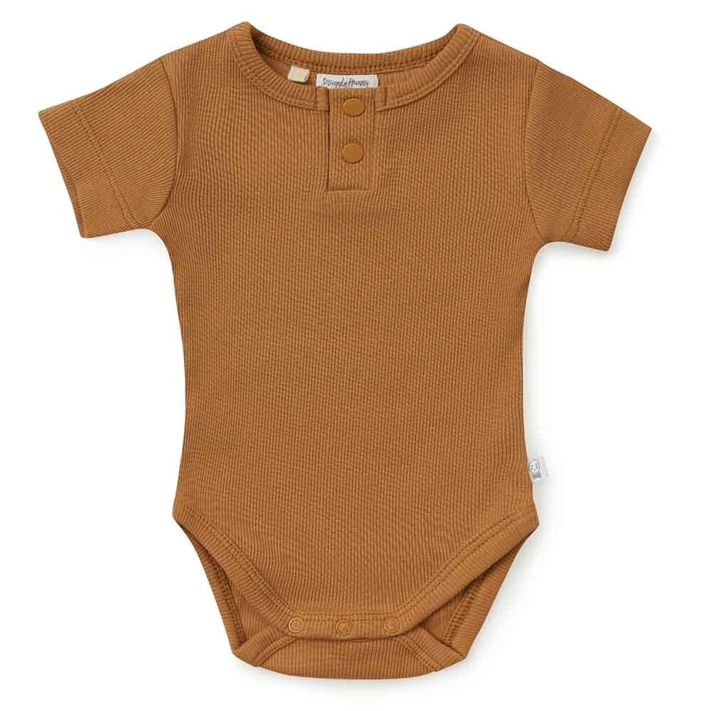 Chestnut Short Sleeve Organic Bodysuit - View 2