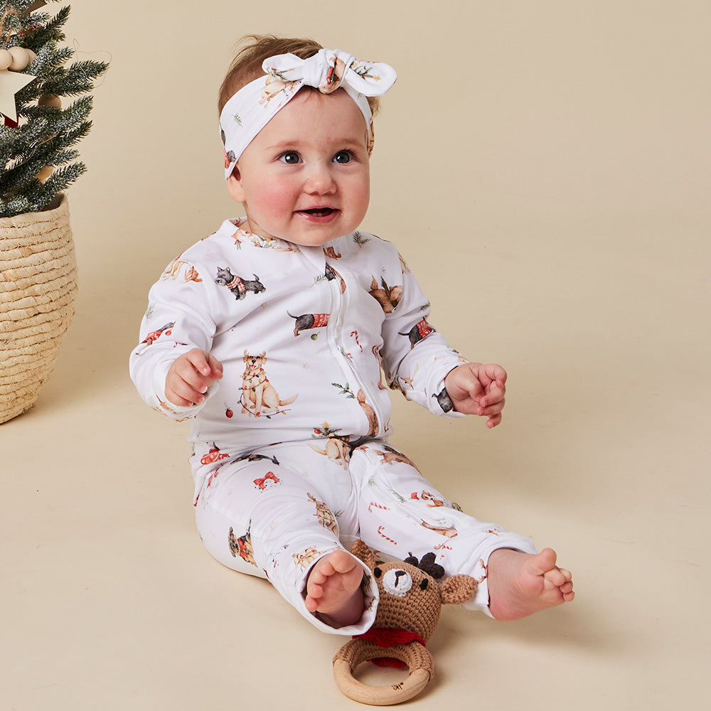 Christmas Pups Organic Snugglesuit Convertible Romper - View 9