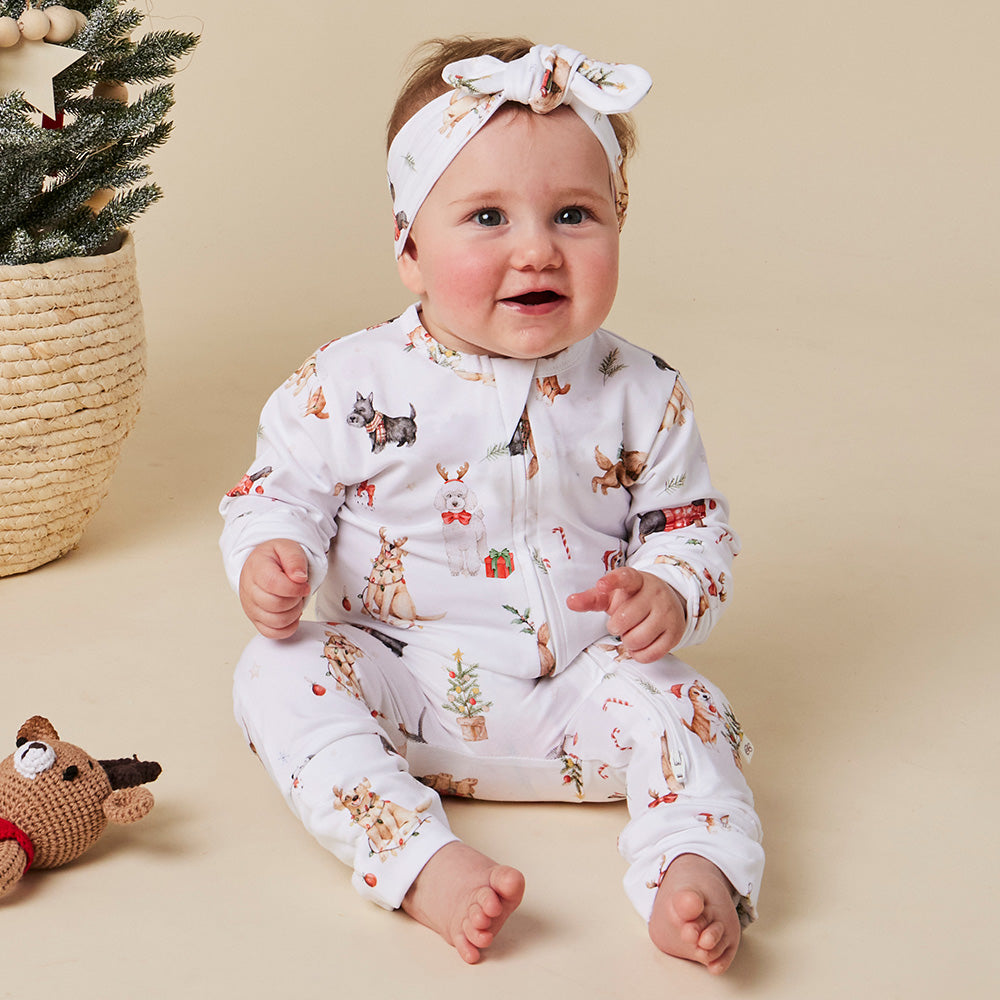 Christmas Pups Organic Snugglesuit Convertible Romper - View 10