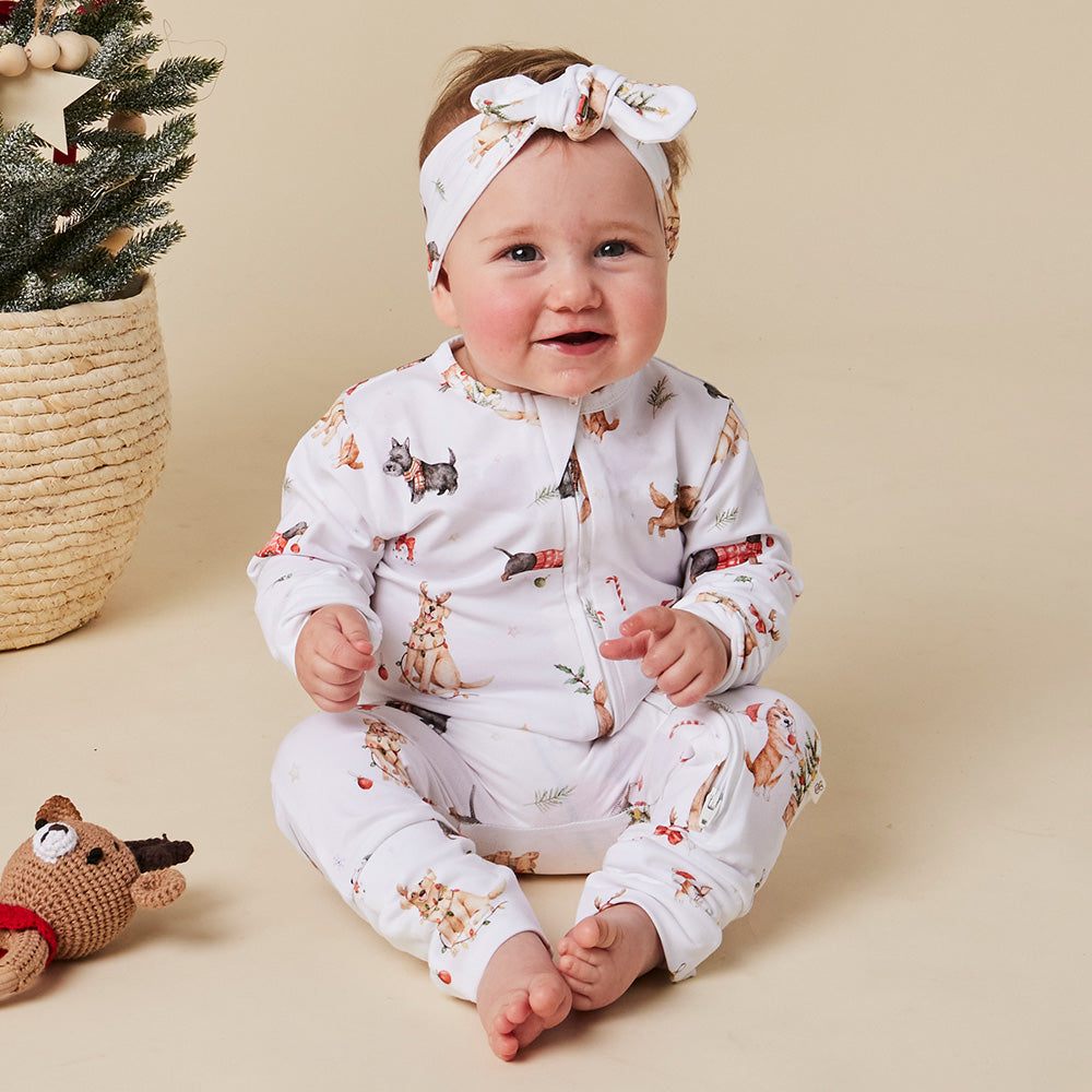Christmas Pups Organic Snugglesuit Convertible Romper - View 2
