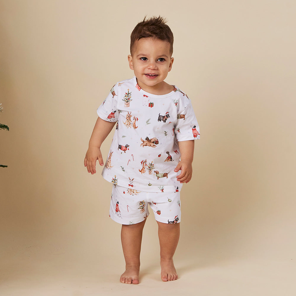 Christmas Pups Organic Kids PJ Set - View 2
