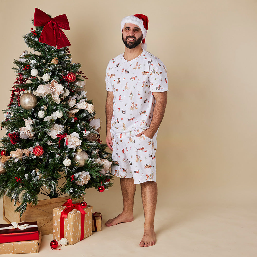Christmas Pups Organic Mens PJ Set - View 4