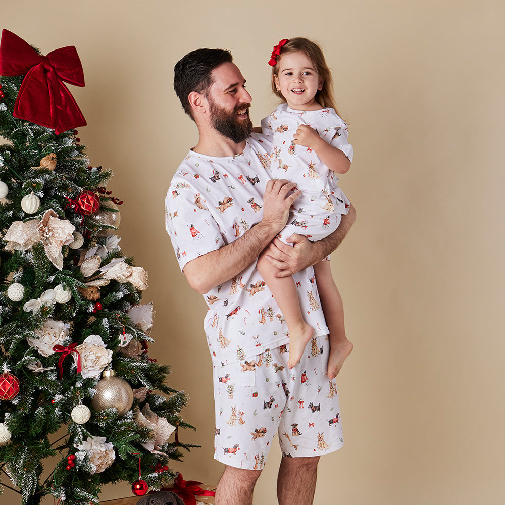 Christmas Pups Organic Mens PJ Set - View 7