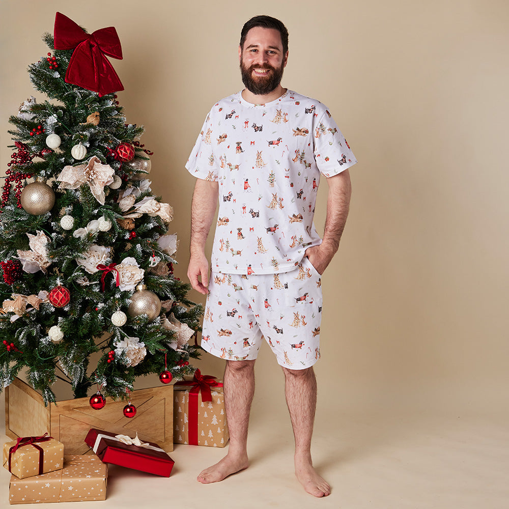 Christmas Pups Organic Mens PJ Set - View 2