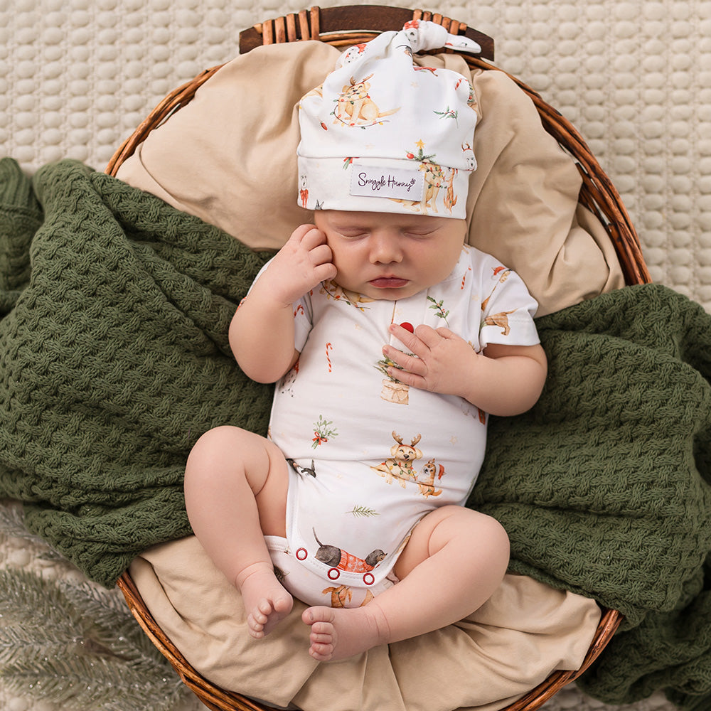 Christmas Pups Short Sleeve Organic Bodysuit - View 1