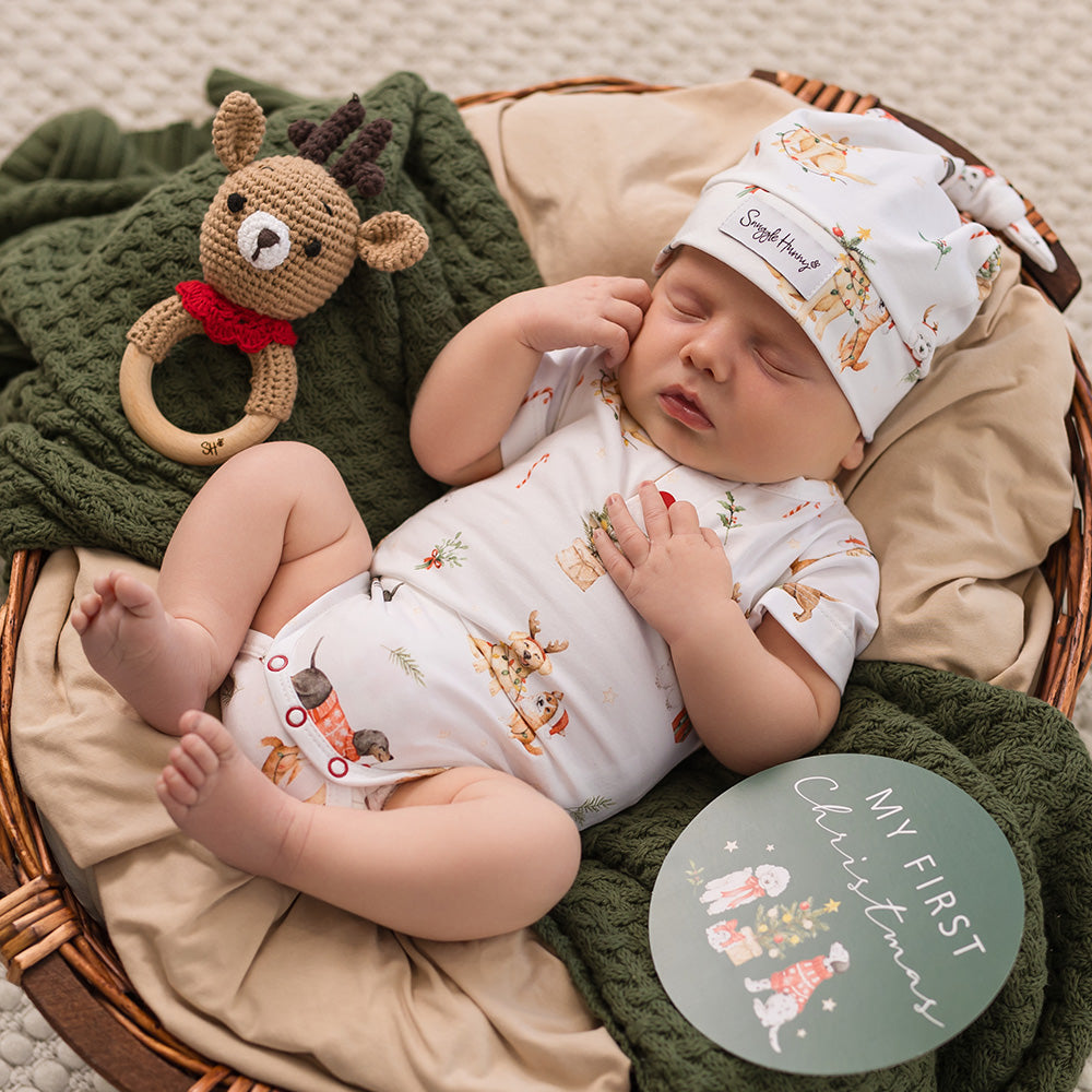 Christmas Pups Short Sleeve Organic Bodysuit - View 3