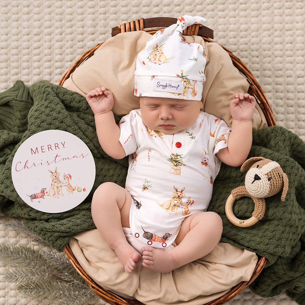 Christmas Pups Short Sleeve Organic Bodysuit - View 10