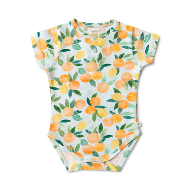 Citrus Squeeze Short Sleeve Organic Bodysuit | Snuggle Hunny