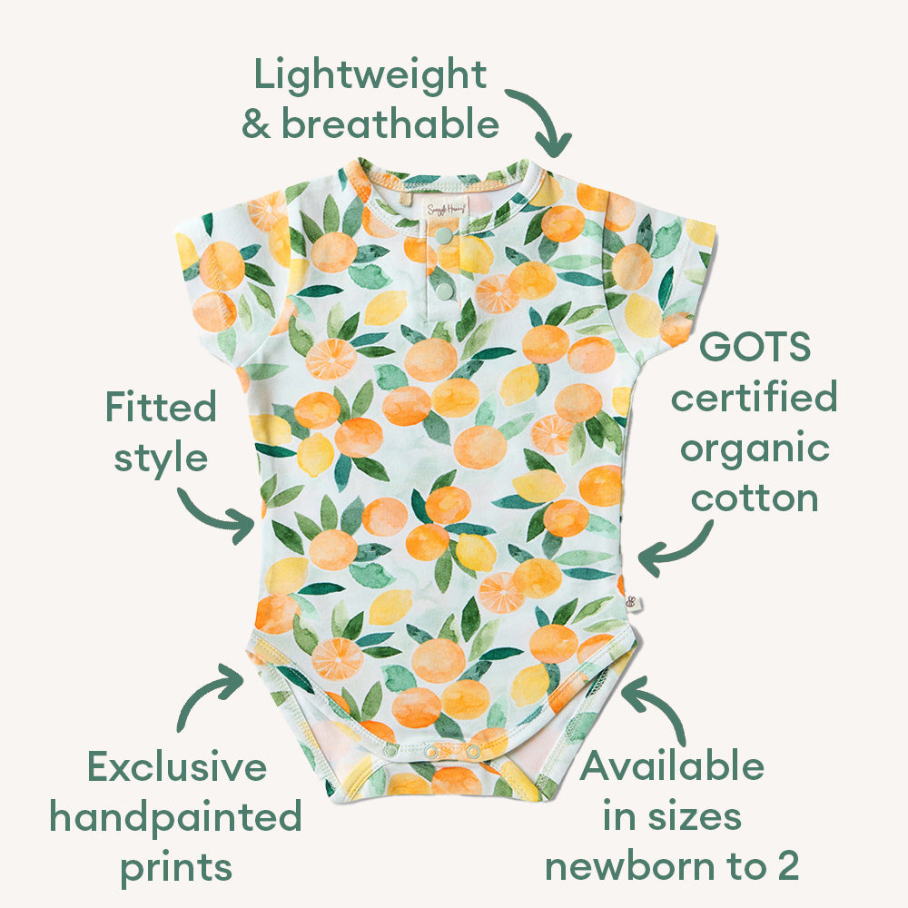 Citrus Squeeze Short Sleeve Organic Bodysuit - View 4