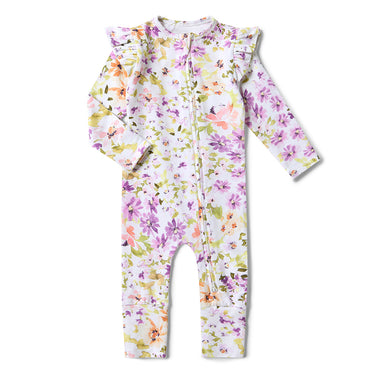 Isla Organic Snugglesuit Convertible Romper with Frill | Snuggle Hunny