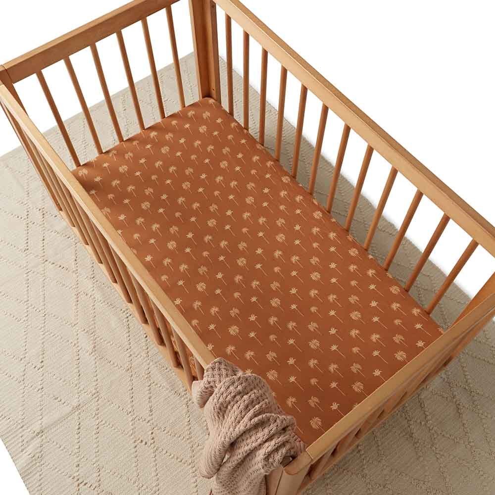 Bronze Palm Organic Fitted Cot Sheet - View 3